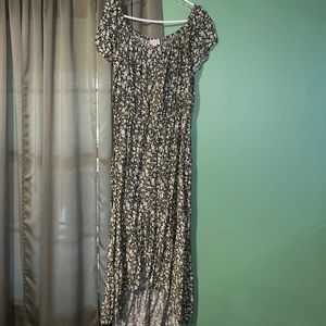 Indigo Rose dark green and white floral maxi dress size 2X